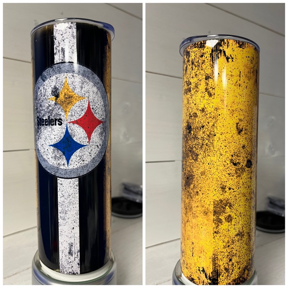 Pittsburgh Steelers 20 oz skinny tumbler
Stainless steel
